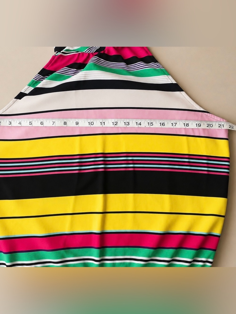NY & Co 7th Avenue Multicolor Striped Halter Blouse Size L - Picture 9 of 9